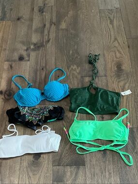 Women’s Neon Green Tie-Back Bikini Top - Unbranded
